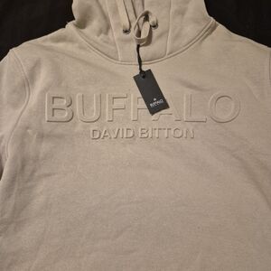 Buffalo David Bitton Men's Embossed Hoodie in Light Beige